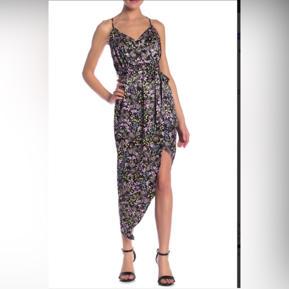 Floral Print “ Material Girl” Dress with Spaghetti Straps